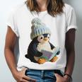 Cute Penguin Reading Book Faux-Crochet Print Unisex Jersey T-Shirt Cute Penguin Reading Book Faux-Crochet Print Unisex Jersey T-Shirt