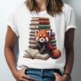 Cute Red Panda Reading Book Animal Bookworm Unisex Jersey T-Shirt Cute Red Panda Reading Book Animal Bookworm Unisex Jersey T-Shirt