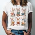 Cute Teacher Bunny Rabbit Reading Easter Bunnies Book Lovers Unisex Jersey T-Shirt Cute Teacher Bunny Rabbit Reading Easter Bunnies Book Lovers Unisex Jersey T-Shirt