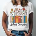 Cute Wildflower Book School Counseling Life School Counselor Unisex Jersey T-Shirt