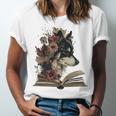Dog Book Flower Unisex Jersey T-Shirt Dog Book Flower Unisex Jersey T-Shirt