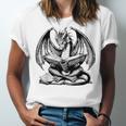 Dragon Reading Book Bookworm Books Dragon Lover Learning Unisex Jersey T-Shirt