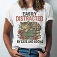 Easily Distracted By Cats And Books Vintage Unisex Jersey T-Shirt Easily Distracted By Cats And Books Vintage Unisex Jersey T-Shirt