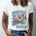 Easily Distracted By Dragons And Books Bookworm Unisex Jersey T-Shirt