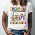 Everyone Communicates Differently Book Teacher Outfit Unisex Jersey T-Shirt
