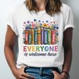 Everyone Is Welcome Here Floral Book LGBT Pride Equality Unisex Jersey T-Shirt Everyone Is Welcome Here Floral Book LGBT Pride Equality Unisex Jersey T-Shirt