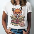 Fox Read Books Be Kind Stay Weird Reader Cute Nerd Bookworm Unisex Jersey T-Shirt