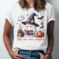 Ghost Reading Book Coquette Bow Halloween Girl Toddler Kid Premium Unisex Jersey T-Shirt