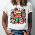 Gingerbread Reading Book Lovers Christmas Bookworm Librarian Premium Unisex Jersey T-Shirt Gingerbread Reading Book Lovers Christmas Bookworm Librarian Premium Unisex Jersey T-Shirt