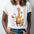 Giraffe Reading Tea Books Coffee Book Lover Graphic Unisex Jersey T-Shirt Giraffe Reading Tea Books Coffee Book Lover Graphic Unisex Jersey T-Shirt
