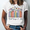 God Says I Am Floral Book Cute Christian Girl Teen Religious Unisex Jersey T-Shirt