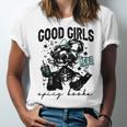 Good Girls Read Spicy Skeleton Book Club Unisex Jersey T-Shirt