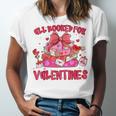 Groovy All Booked For Valentines Books Pink Coquette Bow Unisex Jersey T-Shirt