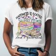 Happiness Is Coffee And a Good Book Women Love Reading Book Unisex Jersey T-Shirt