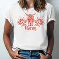 Horny Bull Romance Reader Shirt Spicy Books Bull Pun Unisex Jersey T-Shirt