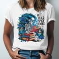 Hot Tea & Spicy Books Skeleton Reader Unisex Jersey T-Shirt