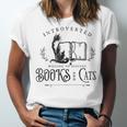 Introverted But Willing To Discuss Cats And Books Unisex Jersey T-Shirt