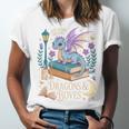 Just a Girl Who Loves Dragons & Books Reader Fantasy Fun Premium Tri-Blend Unisex Jersey T-Shirt