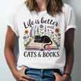 Life Is Better With Cats And Books Unisex Jersey T-Shirt Life Is Better With Cats And Books Unisex Jersey T-Shirt