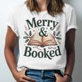 Merry And Booked Holiday Reading Winter Book Lover Premium Tri-Blend Unisex Jersey T-Shirt