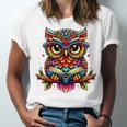 Owl With Glasses And Book Reading Unisex Jersey T-Shirt