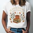 Plants Books And Coffee Nature Leaves Reading Book Lover Premium Tri-Blend Unisex Jersey T-Shirt