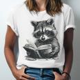 Raccoon With Book Cute Raccoons Reading Books Unisex Jersey T-Shirt