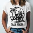 Raccoon Reading Books Summer Humor Trash Reader Unisex Jersey T-Shirt