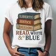 Read Blue Liberty Books July 4th Independence Unisex Jersey T-Shirt