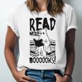 Read More Books Ghost Halloween Reading Teacher Literacy Unisex Jersey T-Shirt