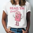 Read 'Em Western Cowgirl Retro Groovy Reading Books Unisex Jersey T-Shirt
