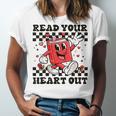 Read Your Heart Out Teacher Valentines Book Lover Unisex Jersey T-Shirt