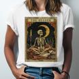 The Reader Tarot Card Book Lover Skeleton Art Goth Style Unisex Jersey T-Shirt