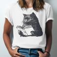 Reading Cat Cat Book Lover Unisex Jersey T-Shirt