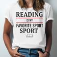Reading Is My Favorite Sport Book Lover Saying Quote Unisex Jersey T-Shirt