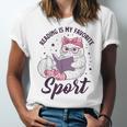 Reading Is My Favorite Sport Saying Cat And Book Lover Unisex Jersey T-Shirt