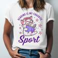 Reading Is My Favorite Sport Saying Quote Book Lovers Unisex Jersey T-Shirt