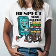 Respect Elders Cellphone Pushing Books In a Wheelchair Unisex Jersey T-Shirt
