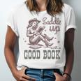 Retro Cowgirl ReadingTee Saddle Up With A Good Book Western Unisex Jersey T-Shirt