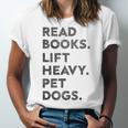 Retro Gym Book Lover Read Books Lift Heavy Pet Dogs Unisex Jersey T-Shirt Retro Gym Book Lover Read Books Lift Heavy Pet Dogs Unisex Jersey T-Shirt