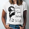 I Came I Saw I Had Anxiety So I Left Messy Bun Introvert Unisex Jersey T-Shirt I Came I Saw I Had Anxiety So I Left Messy Bun Introvert Unisex Jersey T-Shirt