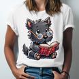 Scottish Terrier Reading a Book Dog Unisex Jersey T-Shirt
