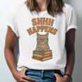 SHHH Happens Librarian Cat Books Library Unisex Jersey T-Shirt SHHH Happens Librarian Cat Books Library Unisex Jersey T-Shirt