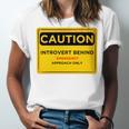 A Simple Yellow Warning Sign For Introvert Unisex Jersey T-Shirt