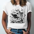 Skeleton Skull Halloween Book Reading Books Lover Teacher Unisex Jersey T-Shirt Skeleton Skull Halloween Book Reading Books Lover Teacher Unisex Jersey T-Shirt