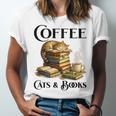 Sleeping Cat And Books With Coffee Lover Unisex Jersey T-Shirt Sleeping Cat And Books With Coffee Lover Unisex Jersey T-Shirt