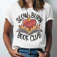 Slow Burn Book Club Romantasy Trope Smut Dark Romance Reader Unisex Jersey T-Shirt Slow Burn Book Club Romantasy Trope Smut Dark Romance Reader Unisex Jersey T-Shirt