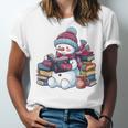 Snowman Reading Book Lovers Christmas Bookworm Librarian Unisex Jersey T-Shirt Snowman Reading Book Lovers Christmas Bookworm Librarian Unisex Jersey T-Shirt