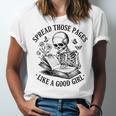 Spread Those Pages Like A Good Girl Skeleton Floral Book Unisex Jersey T-Shirt