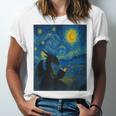 Van Gogh Starry Night Fantasy Reader Dragon Reading Book Unisex Jersey T-Shirt Van Gogh Starry Night Fantasy Reader Dragon Reading Book Unisex Jersey T-Shirt